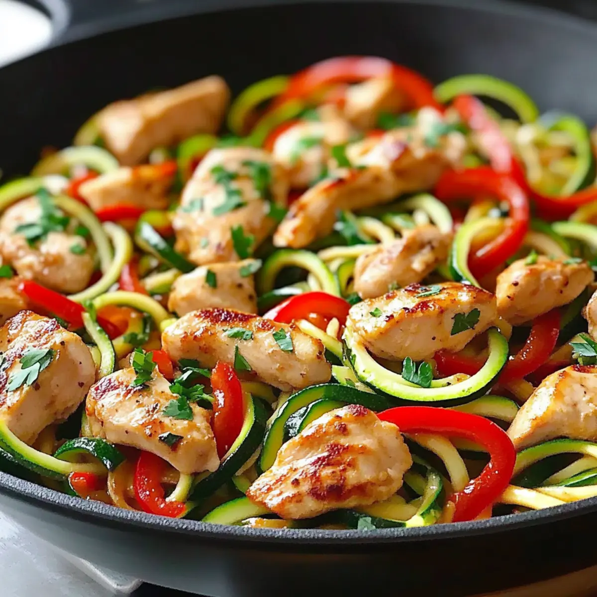 Garlic Chicken Zucchini Noodles That Are Bursting with Flavor