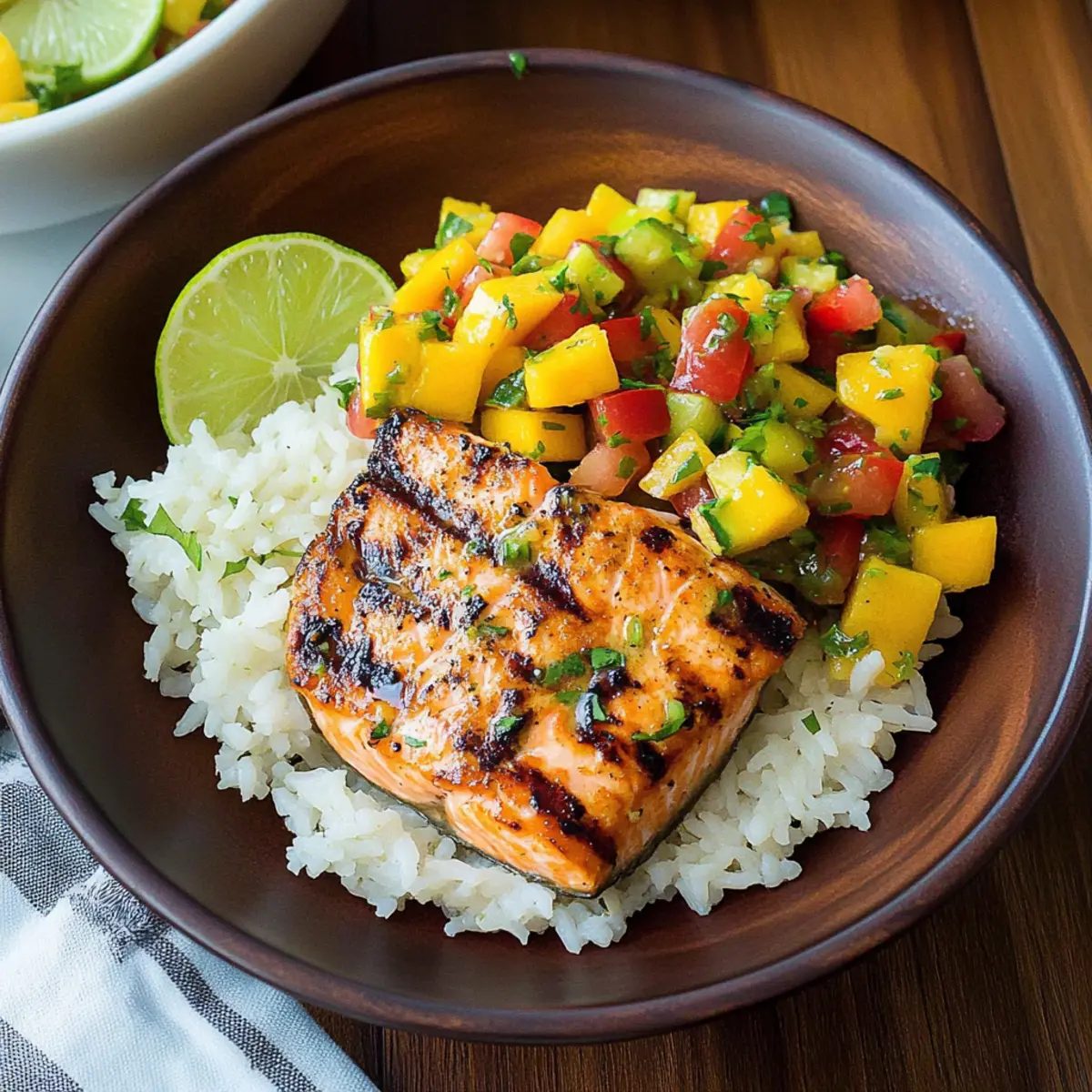 Grilled Lime Salmon with Avocado-Mango Salsa Bliss
