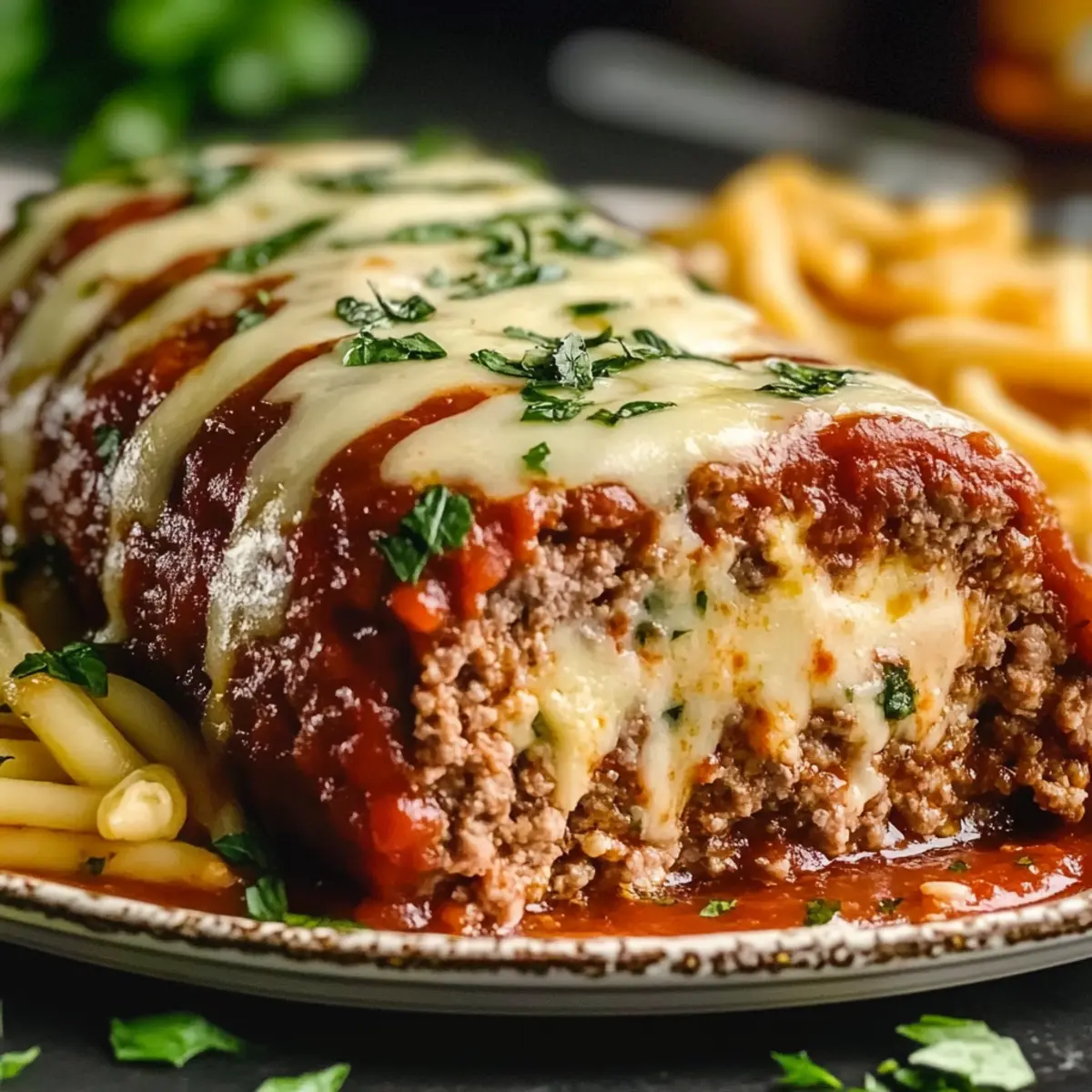 Savor the Comfort of Italian Meatloaf with Cheesy Goodness