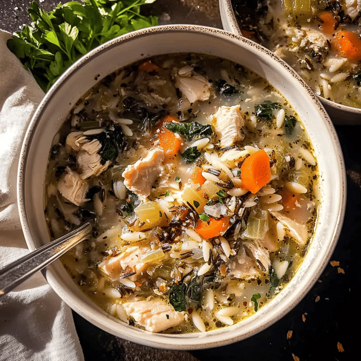 Warm Up with Wild Rice and Orzo Chicken Soup Bliss