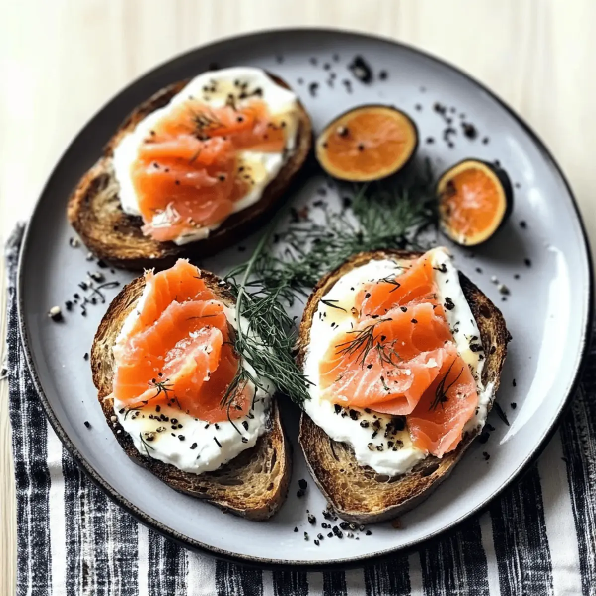 Cheesy Smoked Salmon Toasts