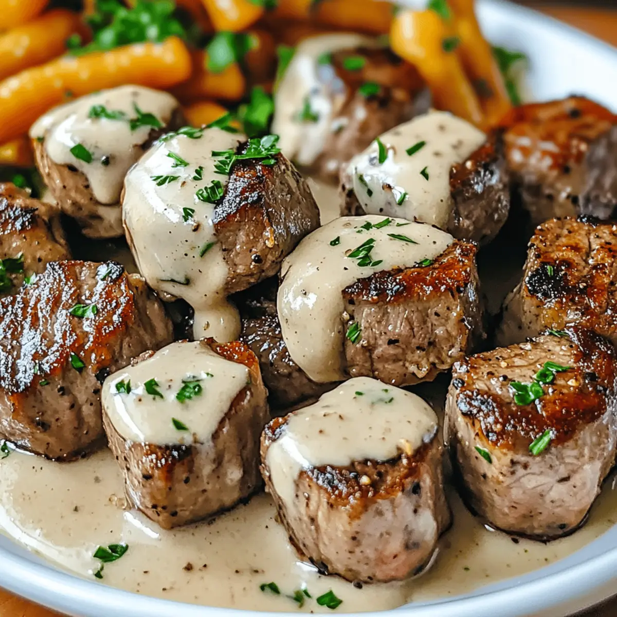 Savory Garlic Butter Steak Bites in Creamy Parmesan Bliss