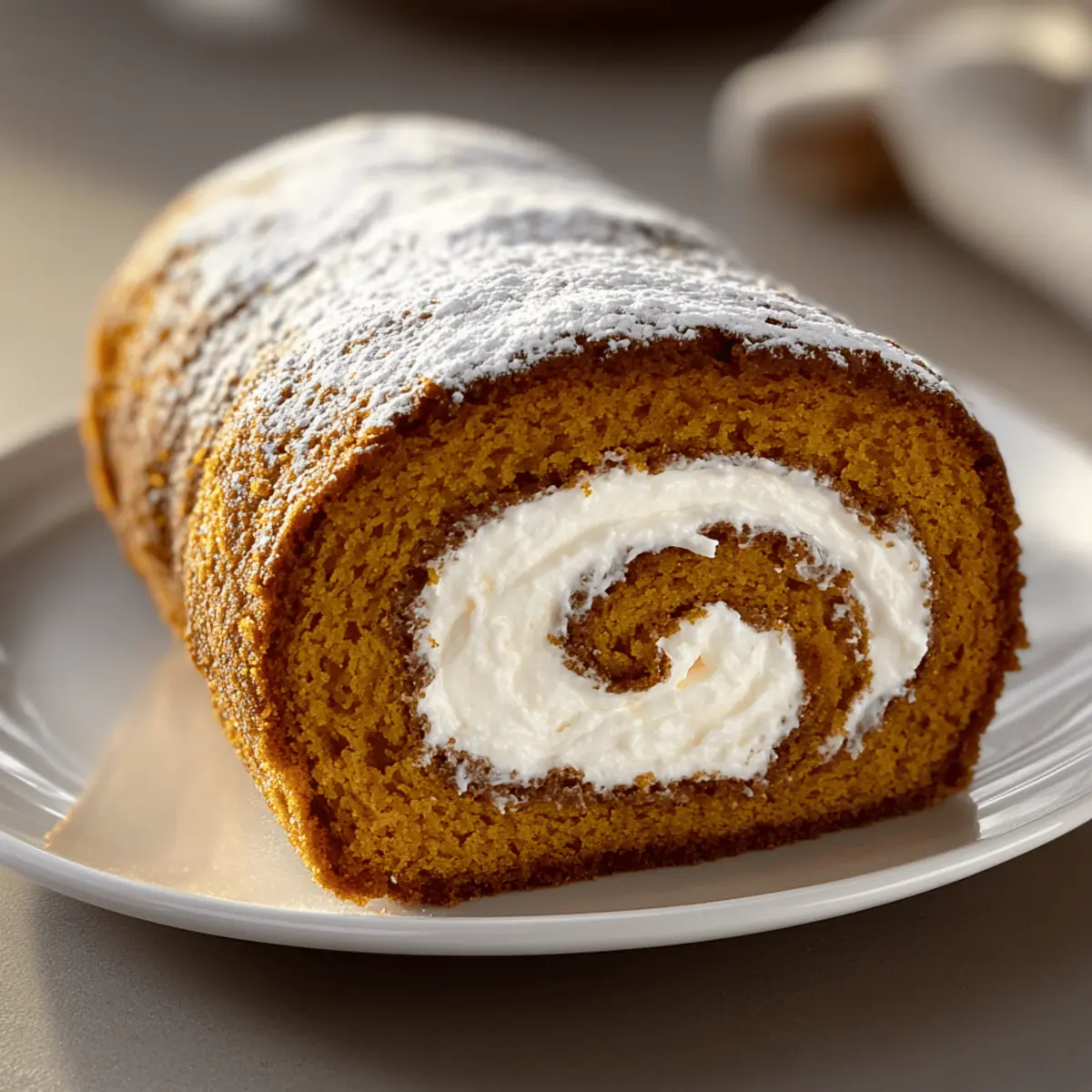 Lightened Pumpkin Roll with Greek Yogurt Filling Delight