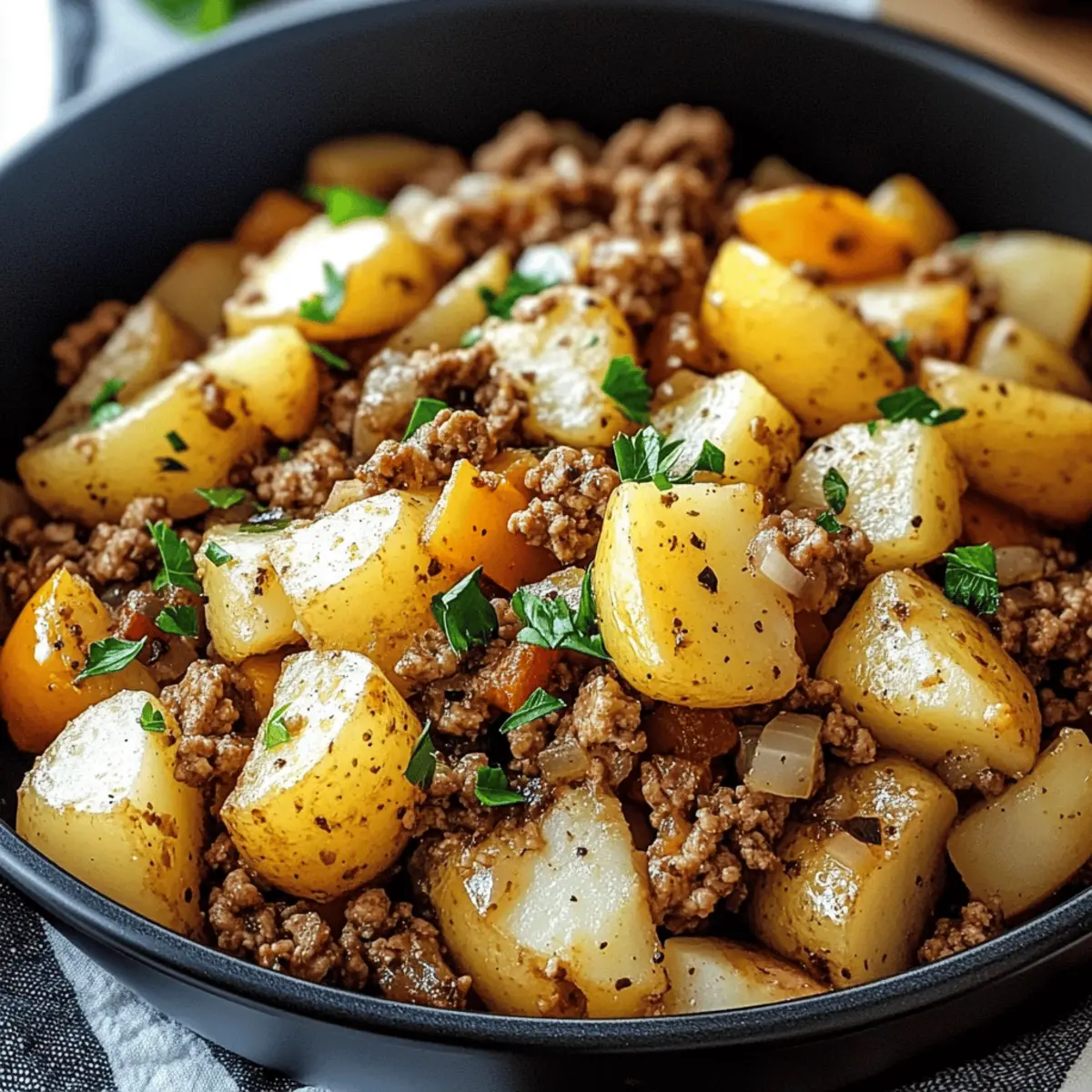 Irresistibly Savory Ground Turkey with Potatoes in One Pan