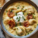 Potato-Leek Soup with Mini Pierogi