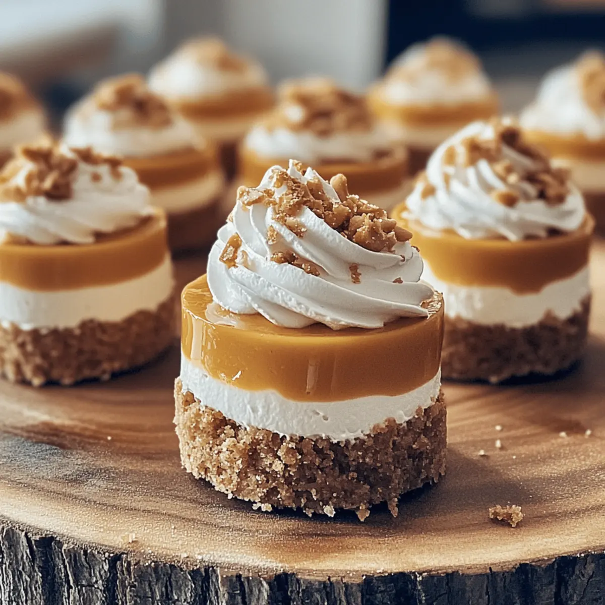 No-Bake Mini Pumpkin Cheesecakes