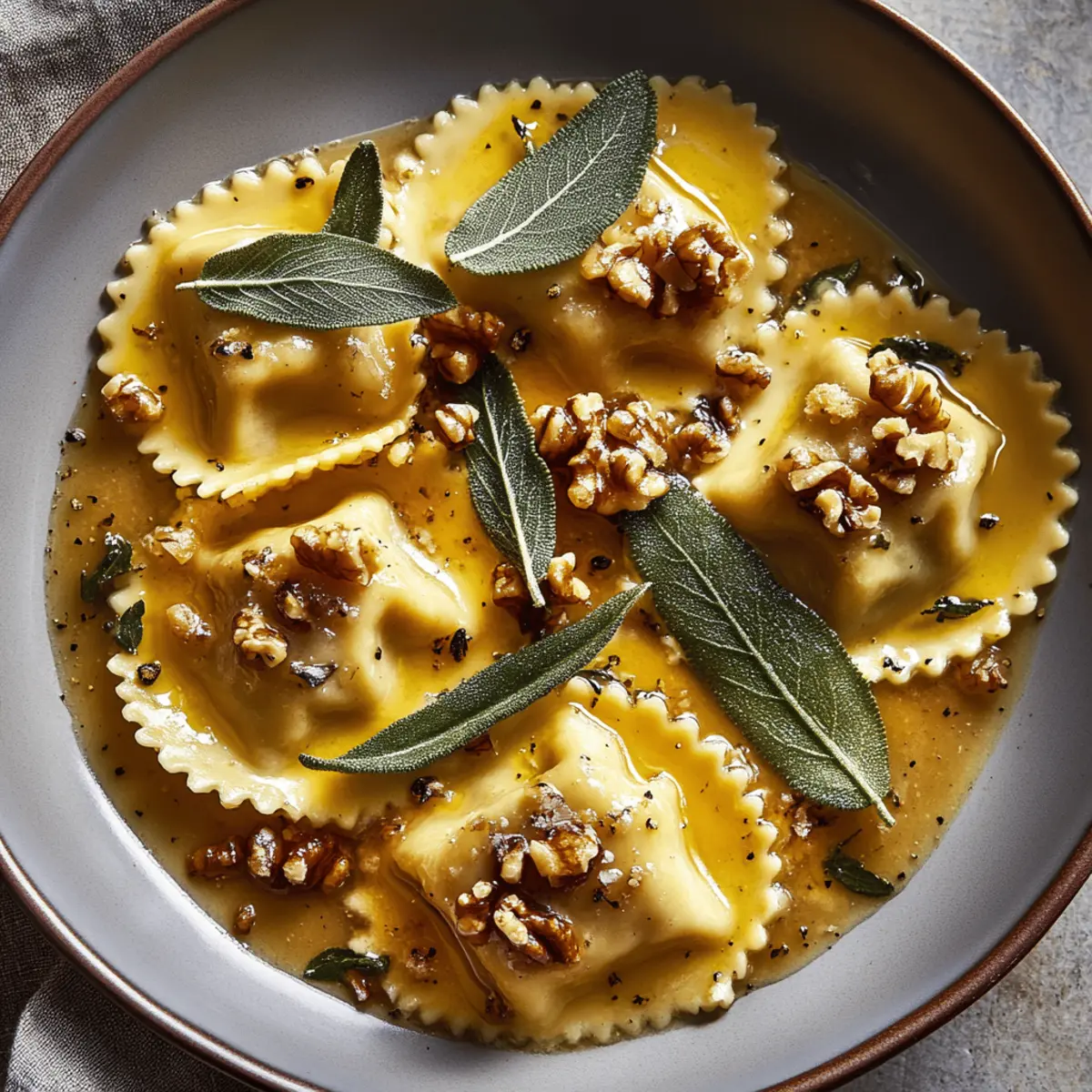 Pumpkin Ravioli with Brown Butter Sage Sauce for Cozy Nights