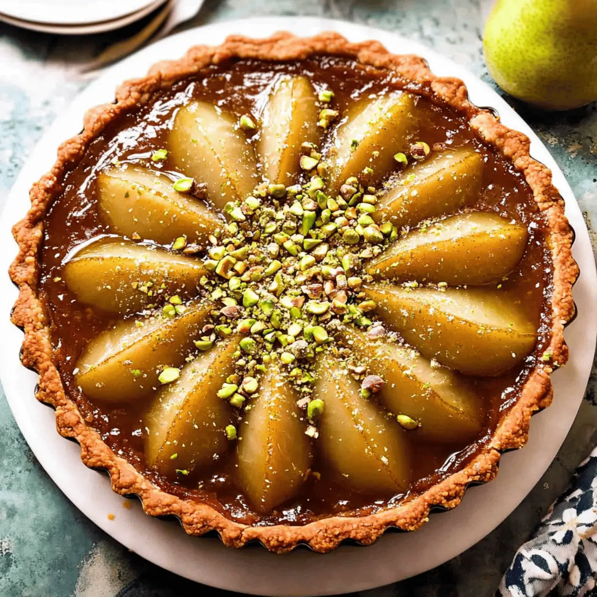 Pistachio Pear Tart