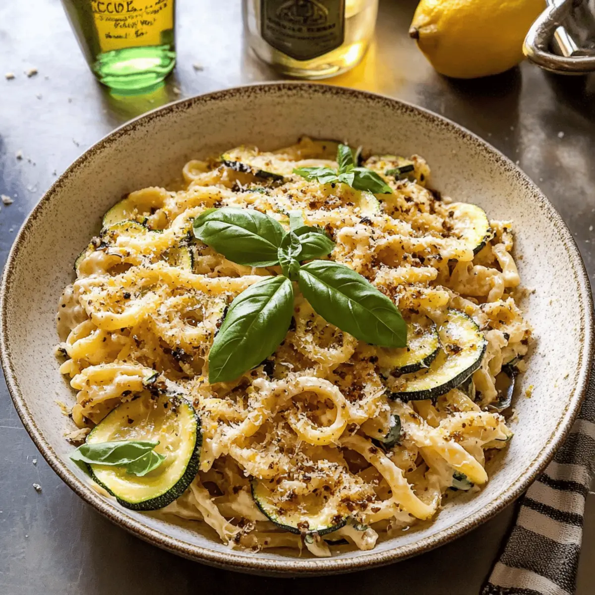 Lemon Basil Zucchini Pasta Alfredo for a Lighter Summer Delight