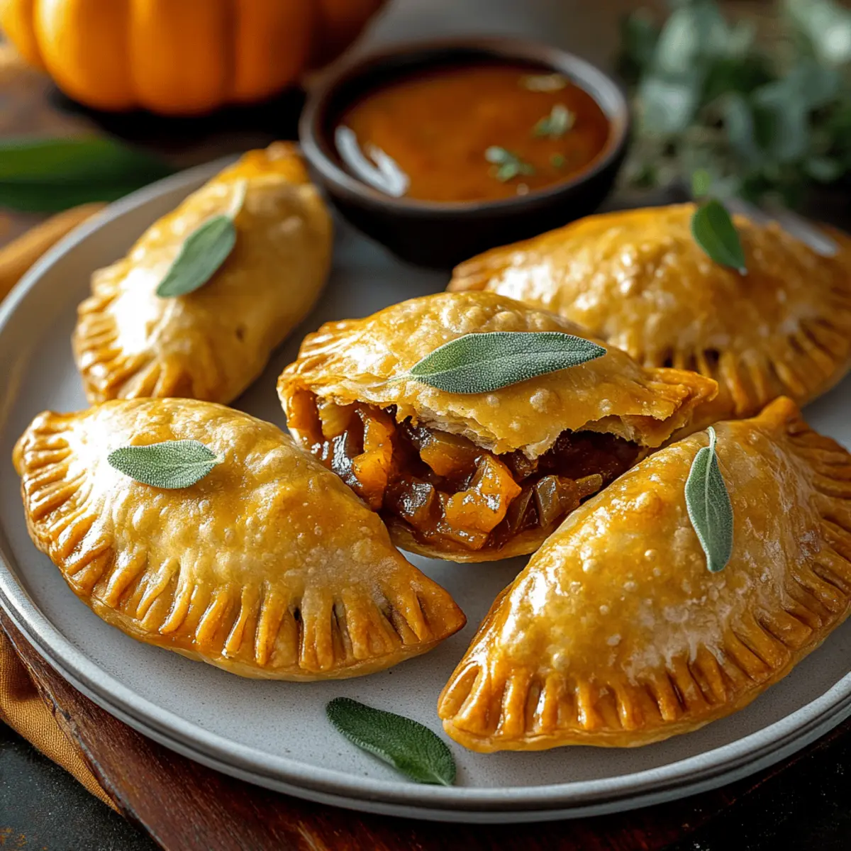 Cozy Pumpkin Sage Empanadas with a Sweet-Spicy Dip