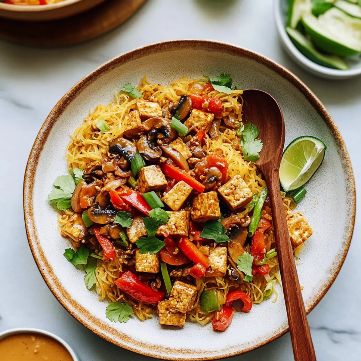 Delicious Spaghetti Squash Stir-Fry with Crispy Tofu Magic