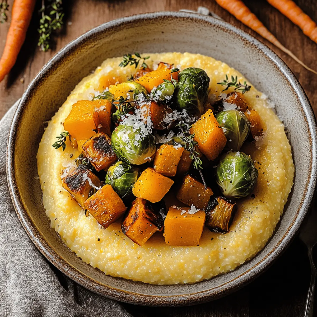 Creamy Pumpkin Polenta with Flavor-Packed Roasted Veggies