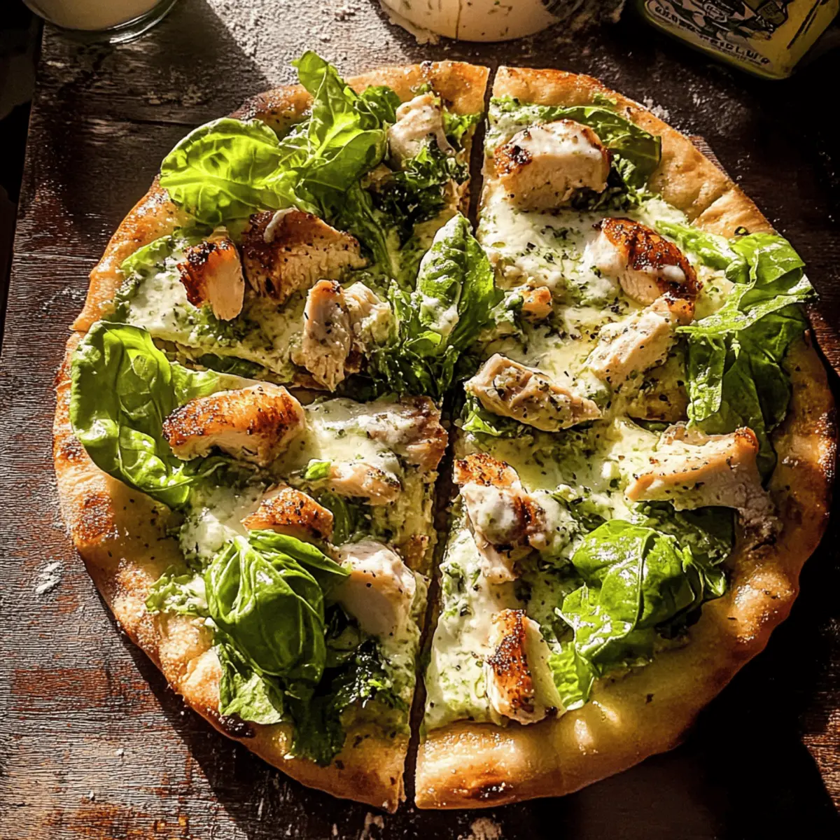 Savory Chicken Caesar Salad Pizza for Your Summer Feast