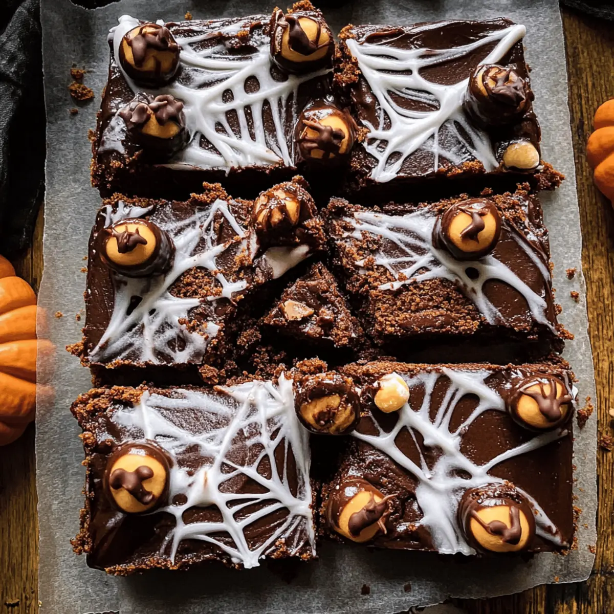 Spooky Black Widow Peanut Butter Bars for Halloween Fun