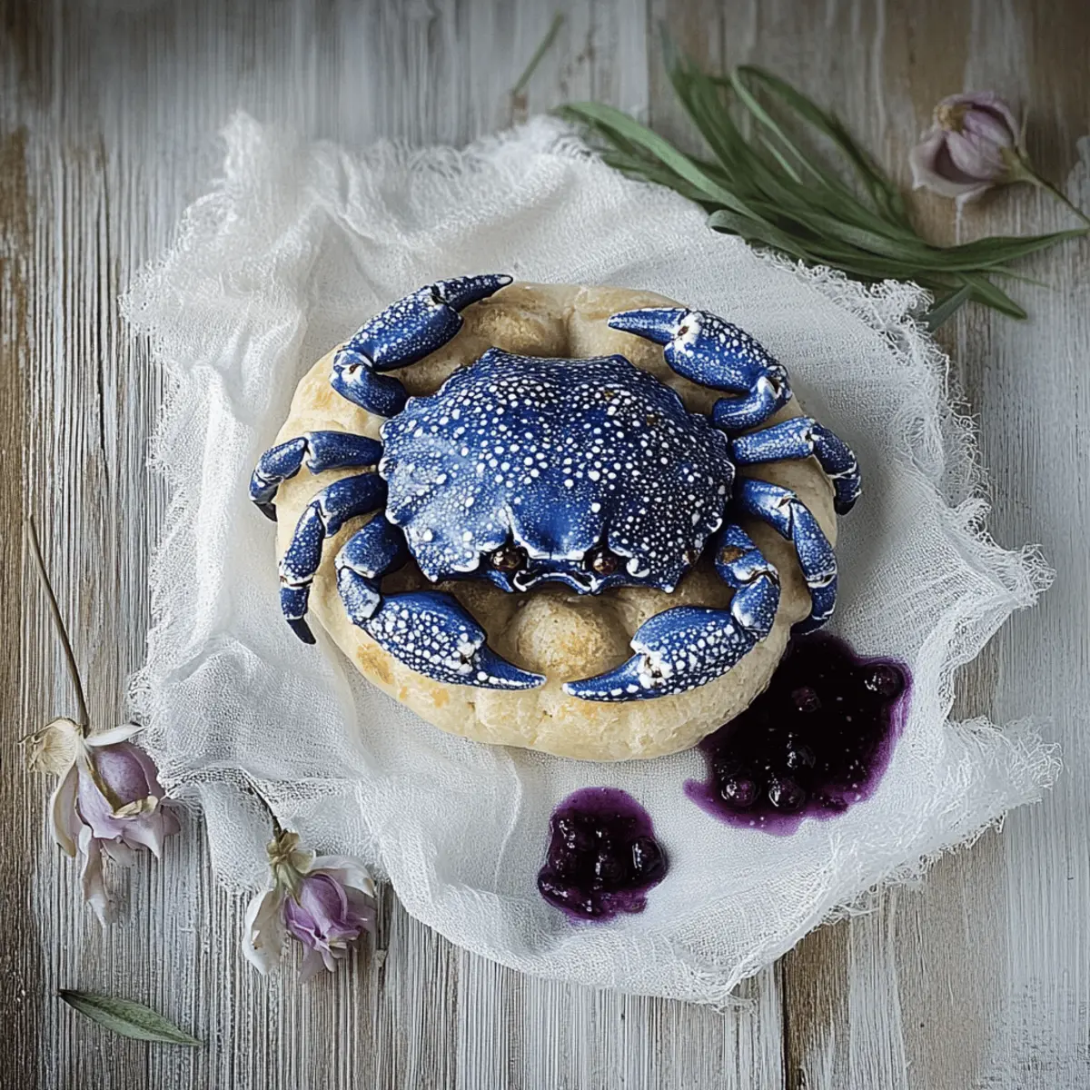 Blue Crab Buns with Clover for a Once in a Blue Moon Treat