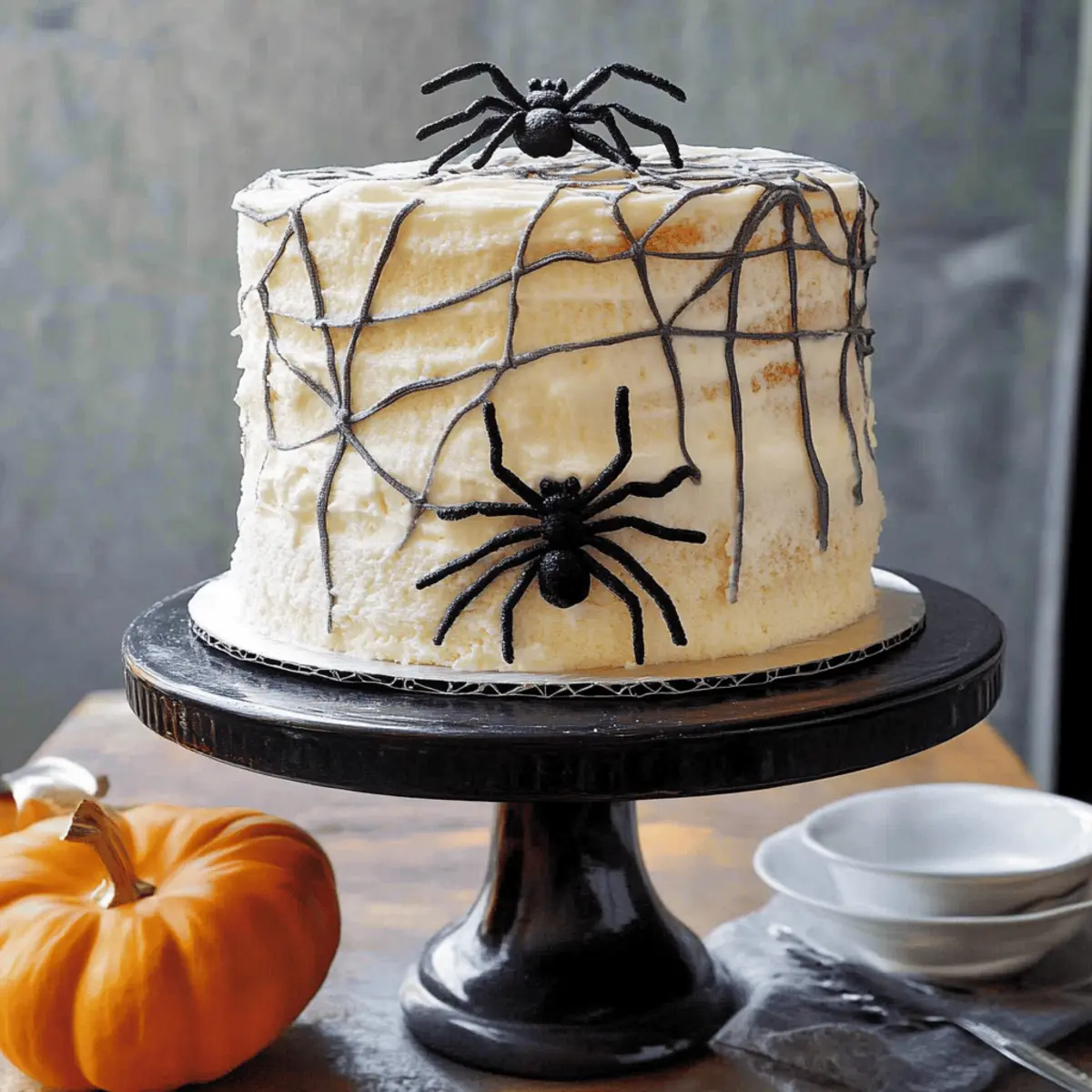 Spooktacular Devil’s Food Cobweb-Covered Spider Cake Recipe