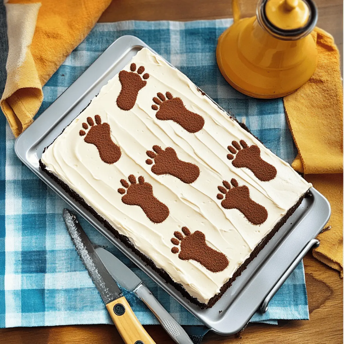 Delicious Follow-the-Footprints Malted Sheet Cake Recipe