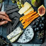 Halloween cheeseboard with creepy crackers