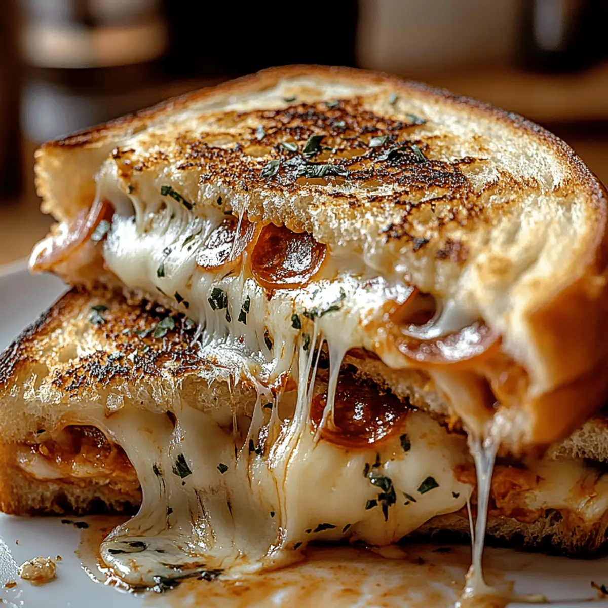 Melting Comfort: Irresistible Pizza Grilled Cheese Delight