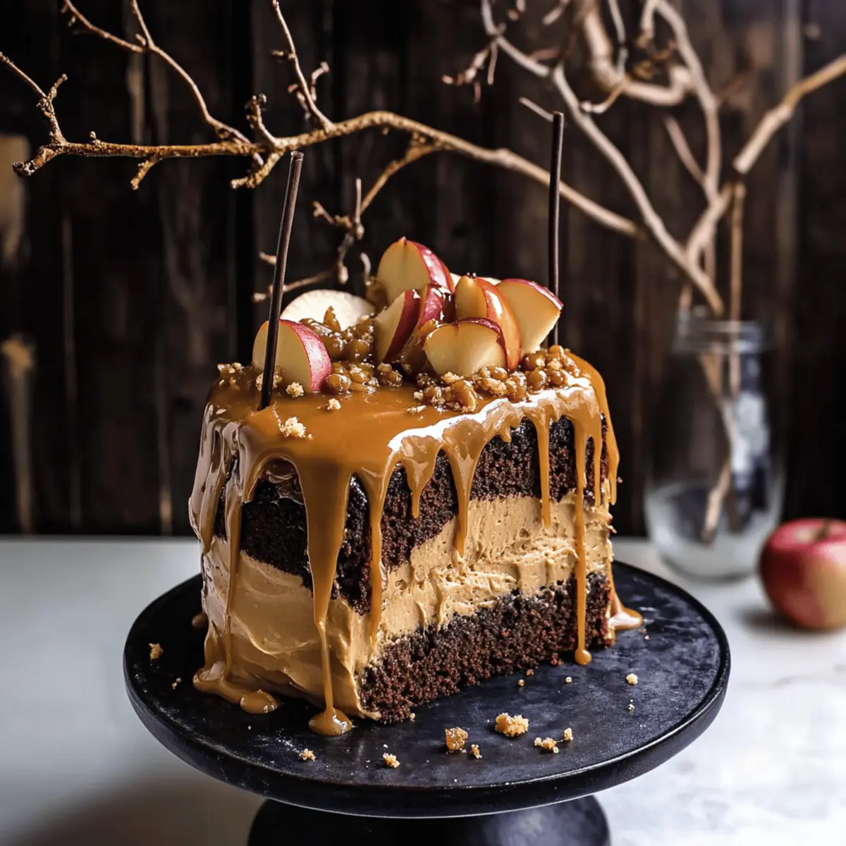 Irresistible Salted Caramel Apple Snickers Cake Bliss