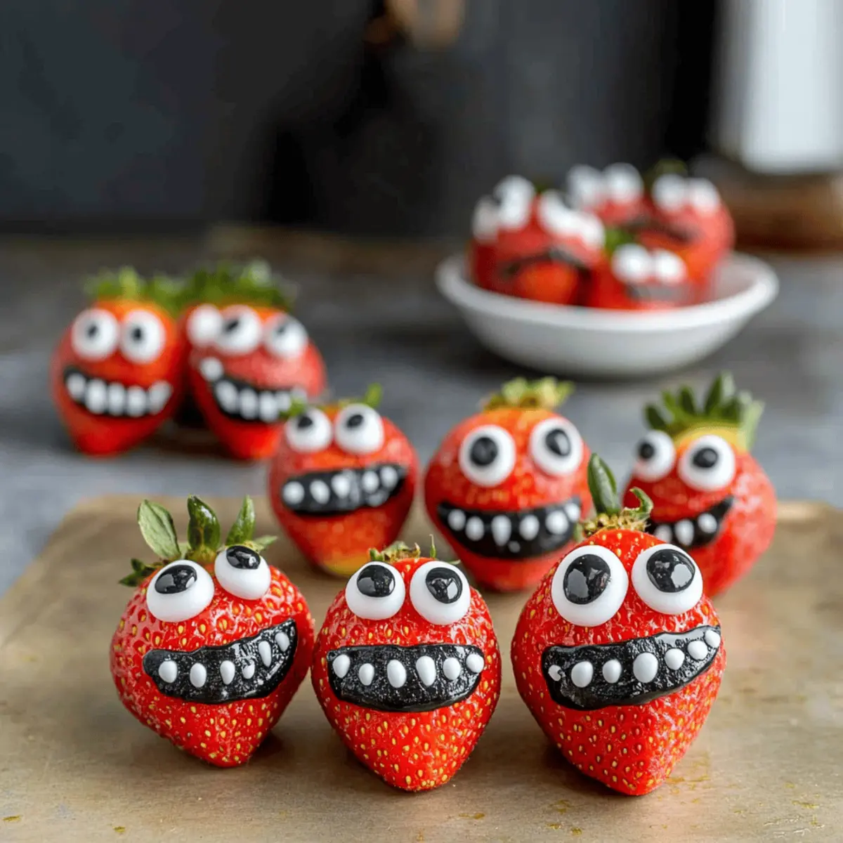Strawberry Halloween Monsters: Healthier Treats for Spooky Fun