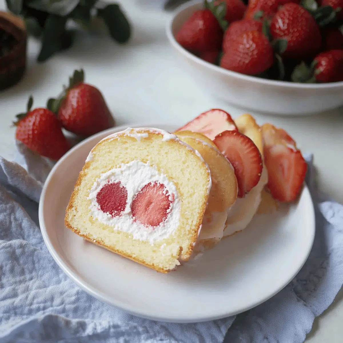 Indulge in Strawberry and Cream Japanese Cake Roll Bliss