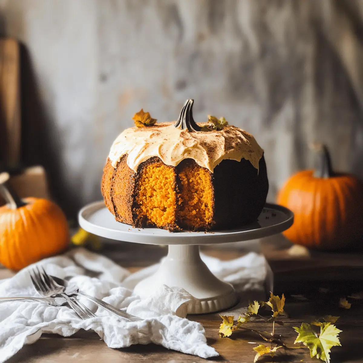 Decadent Vegan Pumpkin Cake with Creamy Spice Frosting