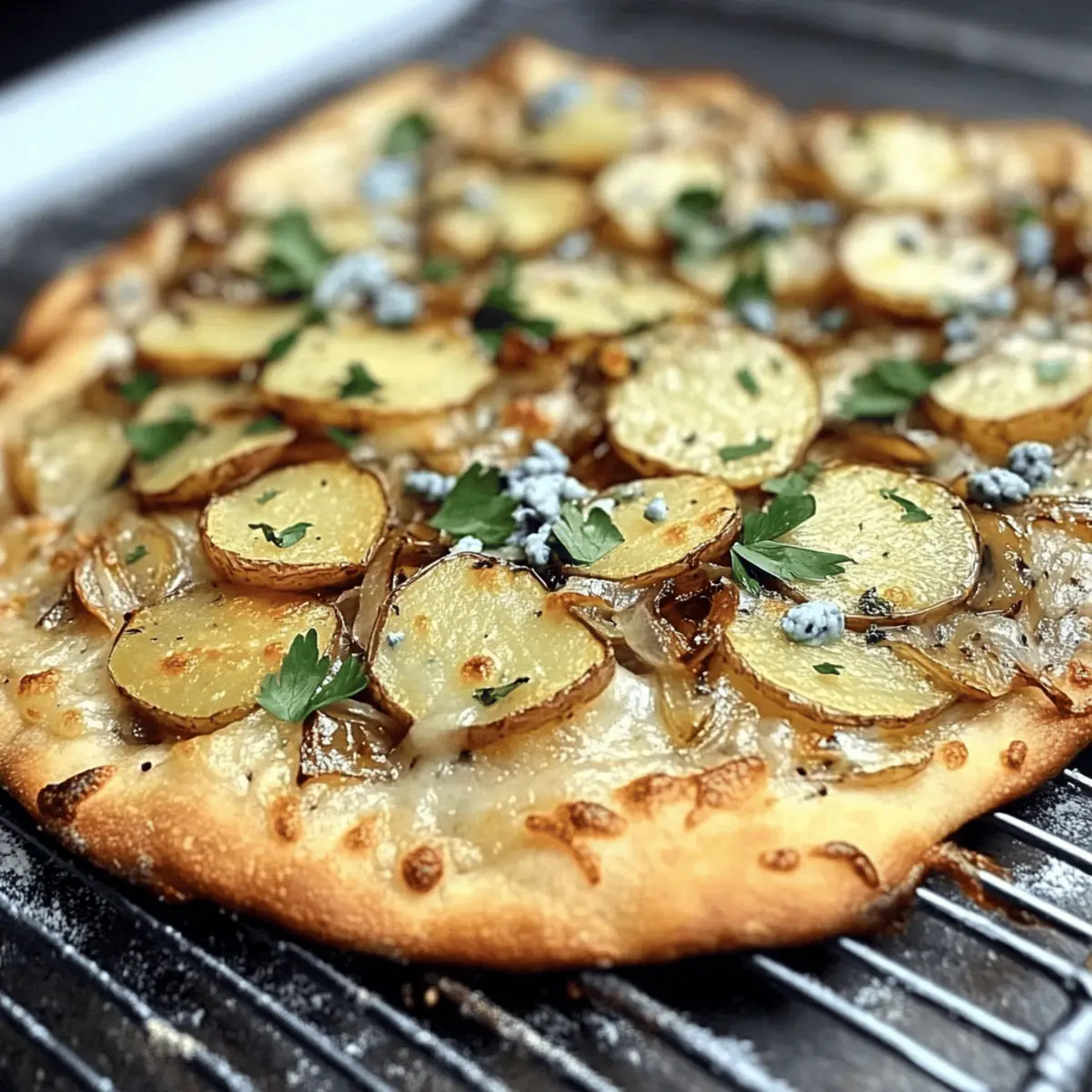 Potato and Blue Cheese Pizza with No-Knead Magic