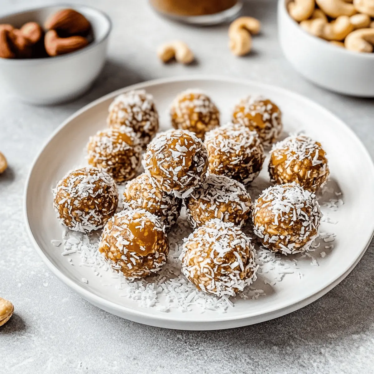 Delicious Salted Caramel Coconut Cashew Energy Bites Await