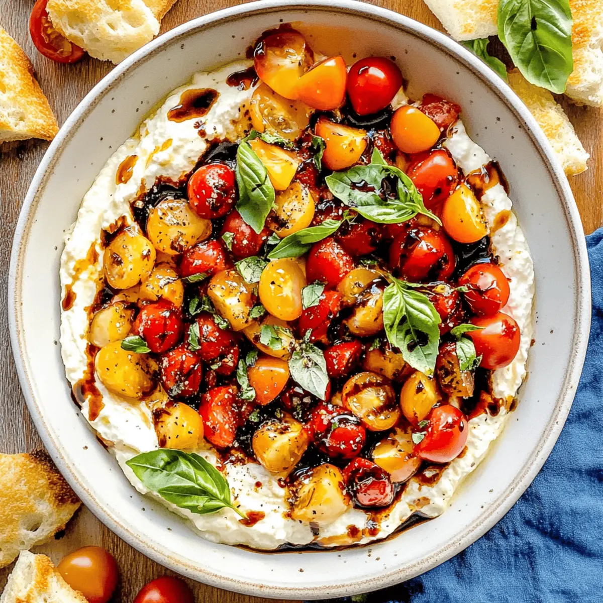 Creamy Whipped Feta Bruschetta Dip for Perfect Summer Snacking