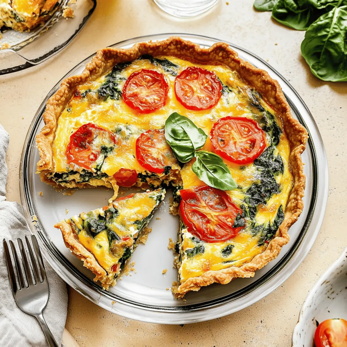 Tomato Basil Tortilla Quiche for a Flavorful Breakfast Delight