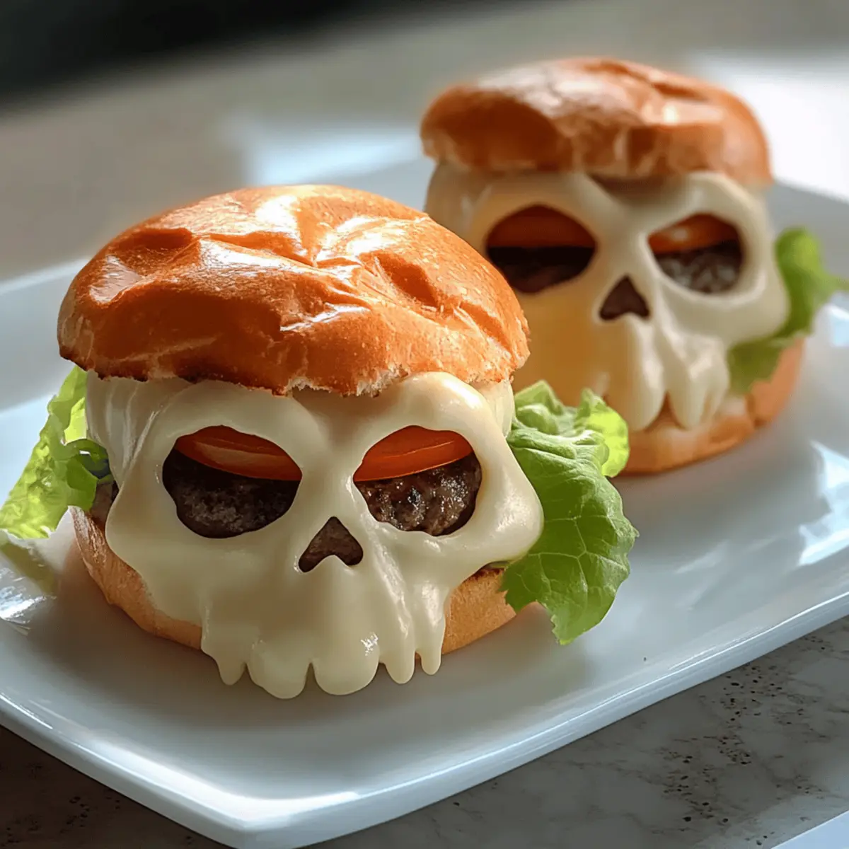 Cheeseburger Skull Sliders for Spooky Halloween Fun