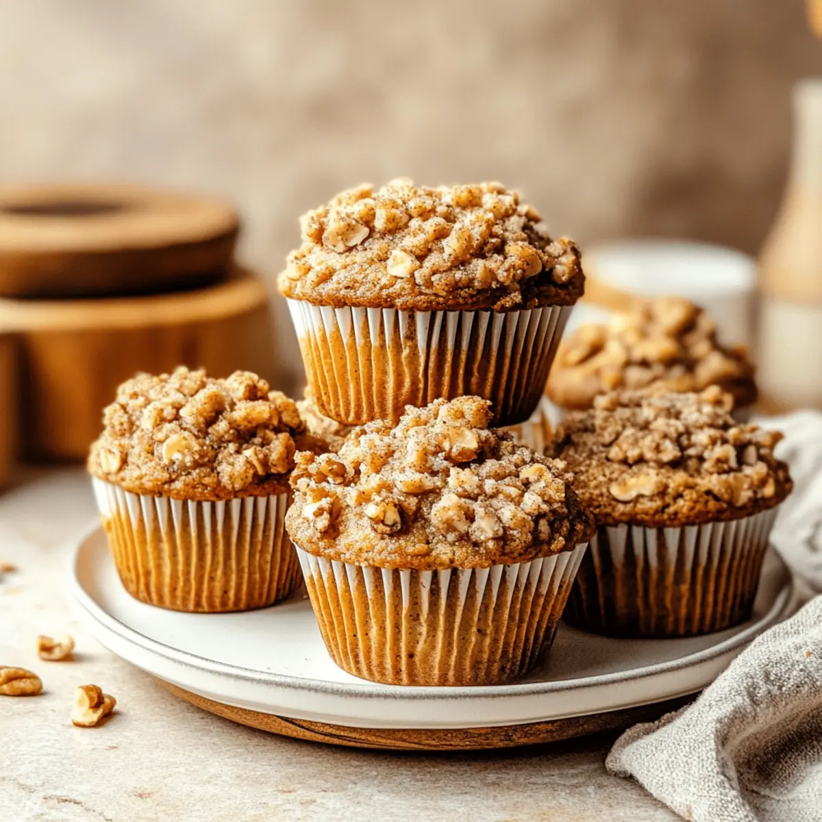 Warm Brown Butter Apple Muffins with Crunchy Pecan Streusel