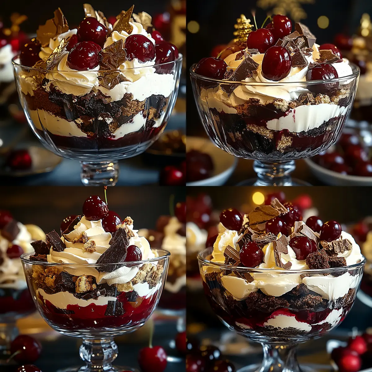 Decadent Black Forest Trifle for Christmas Cheer