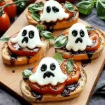 Caprese Crostini Ghosts