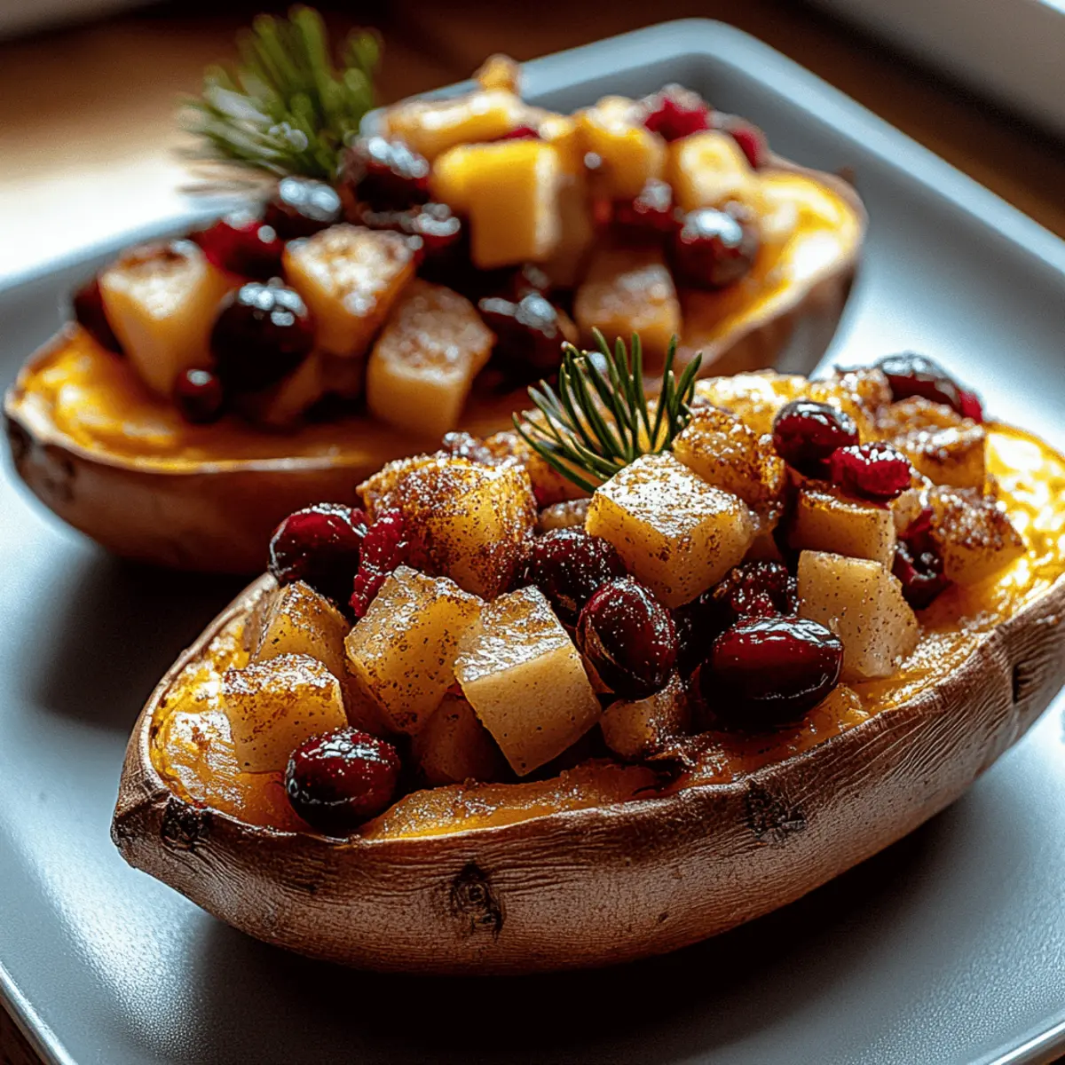 Cranberry Apple Twice-Baked Sweet Potatoes for Festive Flavor