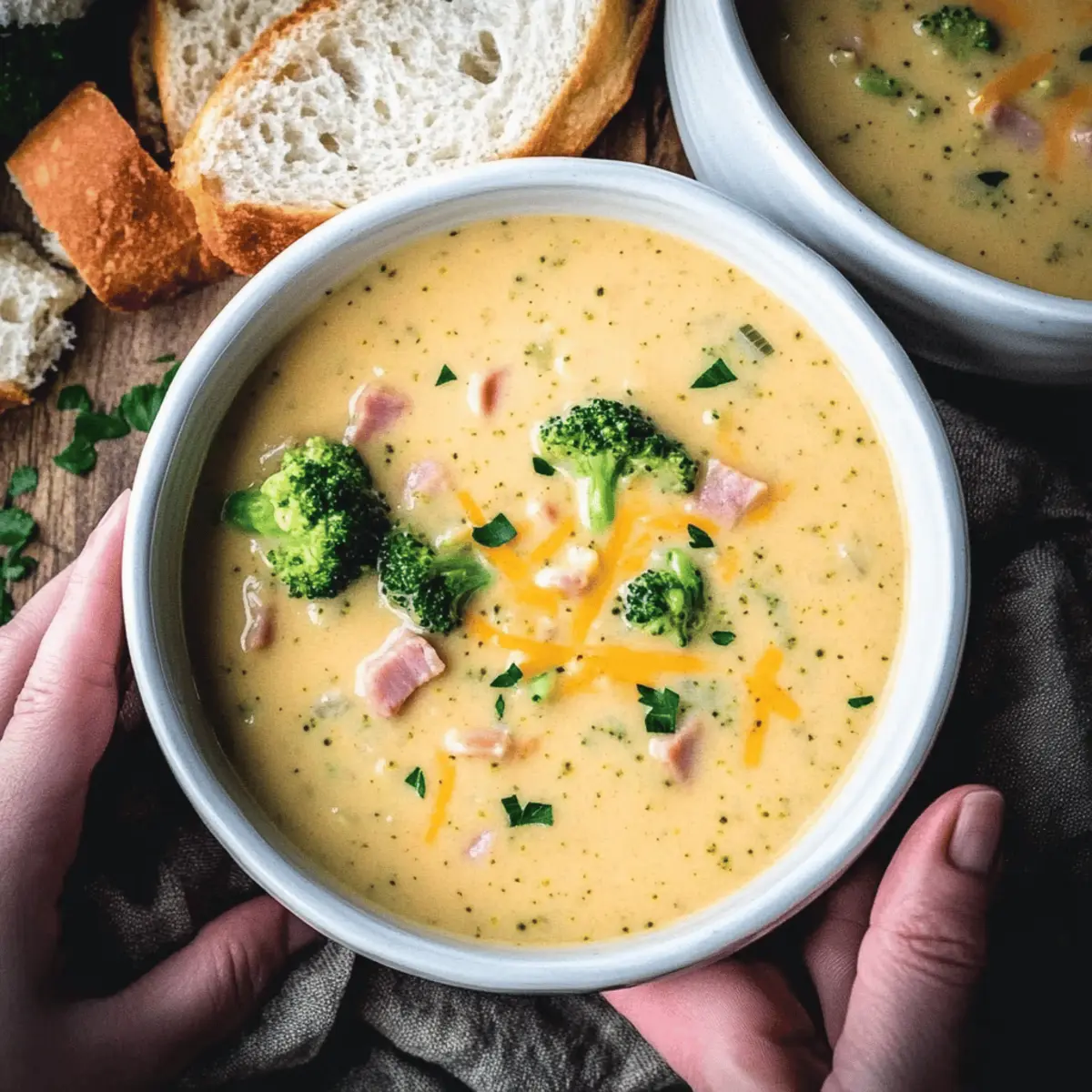 Comforting Crockpot Broccoli Cheese Soup with Ham Twist