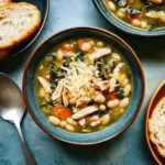 Lemon White Bean Soup with Turkey and Greens