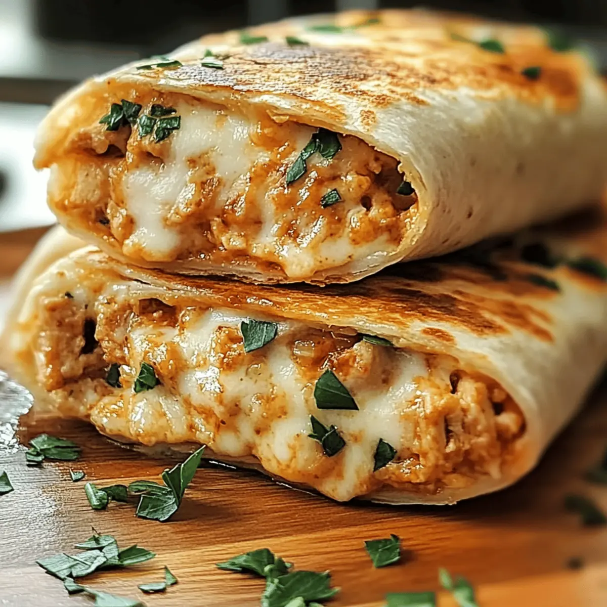 Ooey-Gooey Cheesy Garlic Chicken Wraps That Will Warm Your Heart
