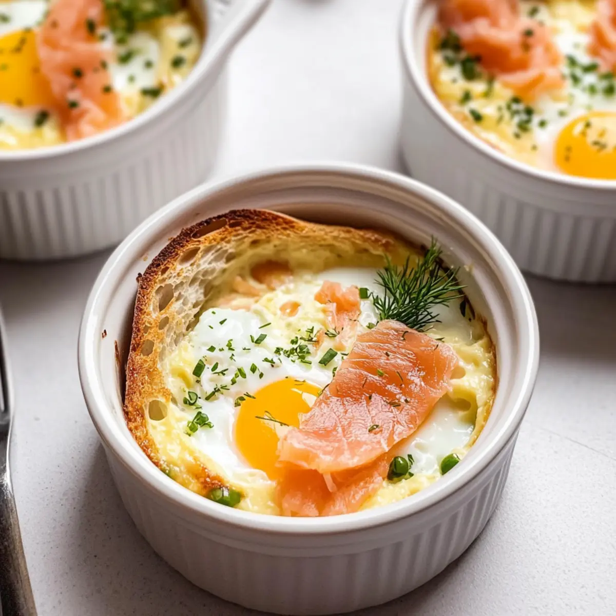 Baked Eggs with Smoked Salmon for an Elegant Brunch Delight