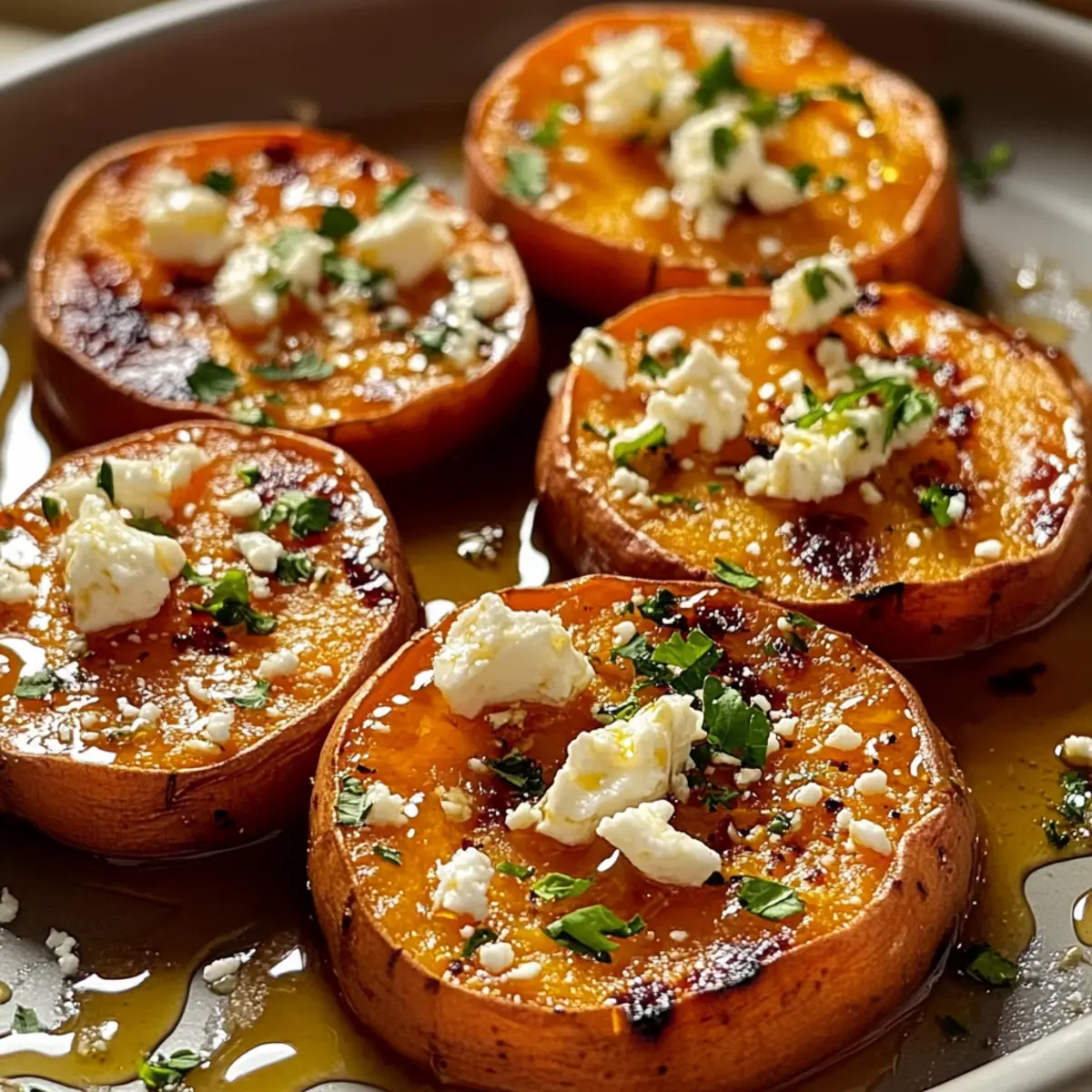 Savory Roasted Sweet Potato Rounds with Honey & Feta Magic