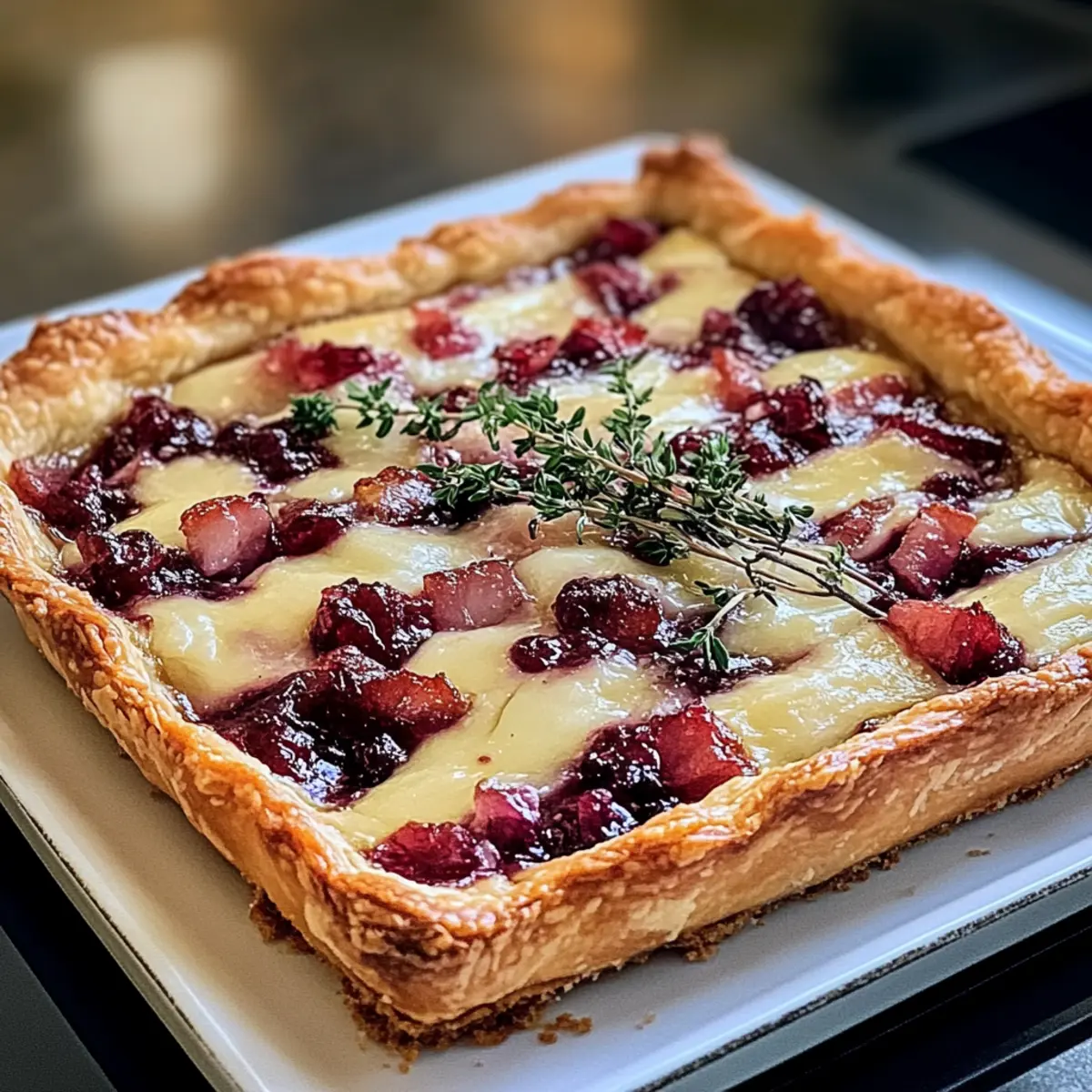 Cranberry Brie Tart with Pancetta & Thyme for Effortless Elegance