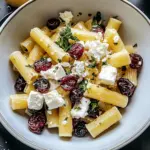 Feta & Cranberry Rigatoni Salad with Lemon Vinaigrette
