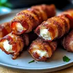Nashville Hot Bacon Wrapped Mozzarella Sticks