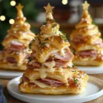 HAM & CHEESE PUFF PASTRY CHRISTMAS TREES