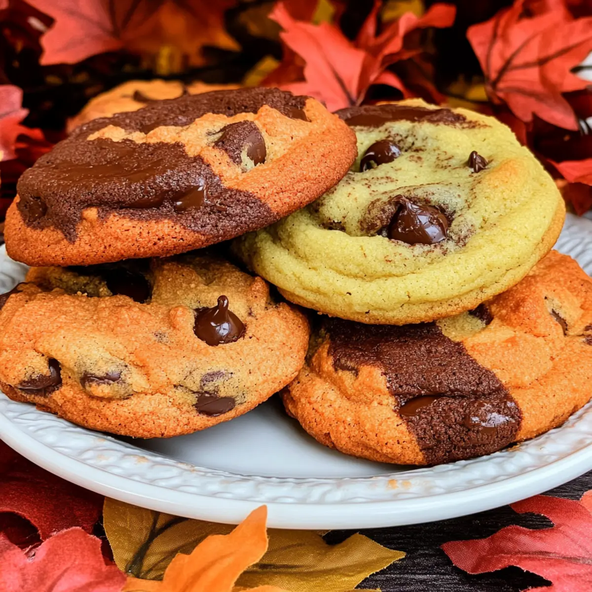 Harvest Marble Chocolate Chip Cookies for a Cozy Fall Treat