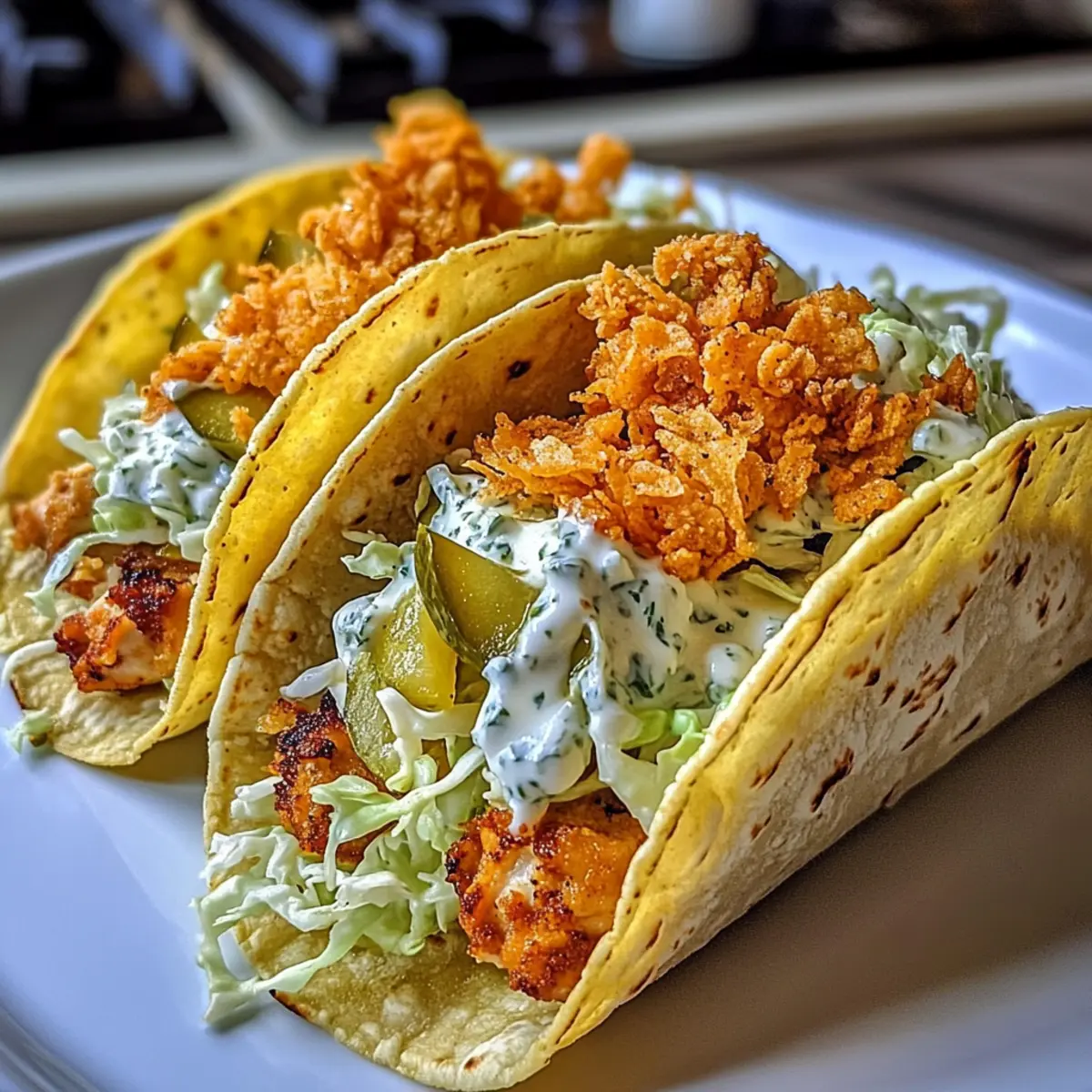 Dill Pickle Ranch Smash Chicken Tacos for a Flavorful Twist
