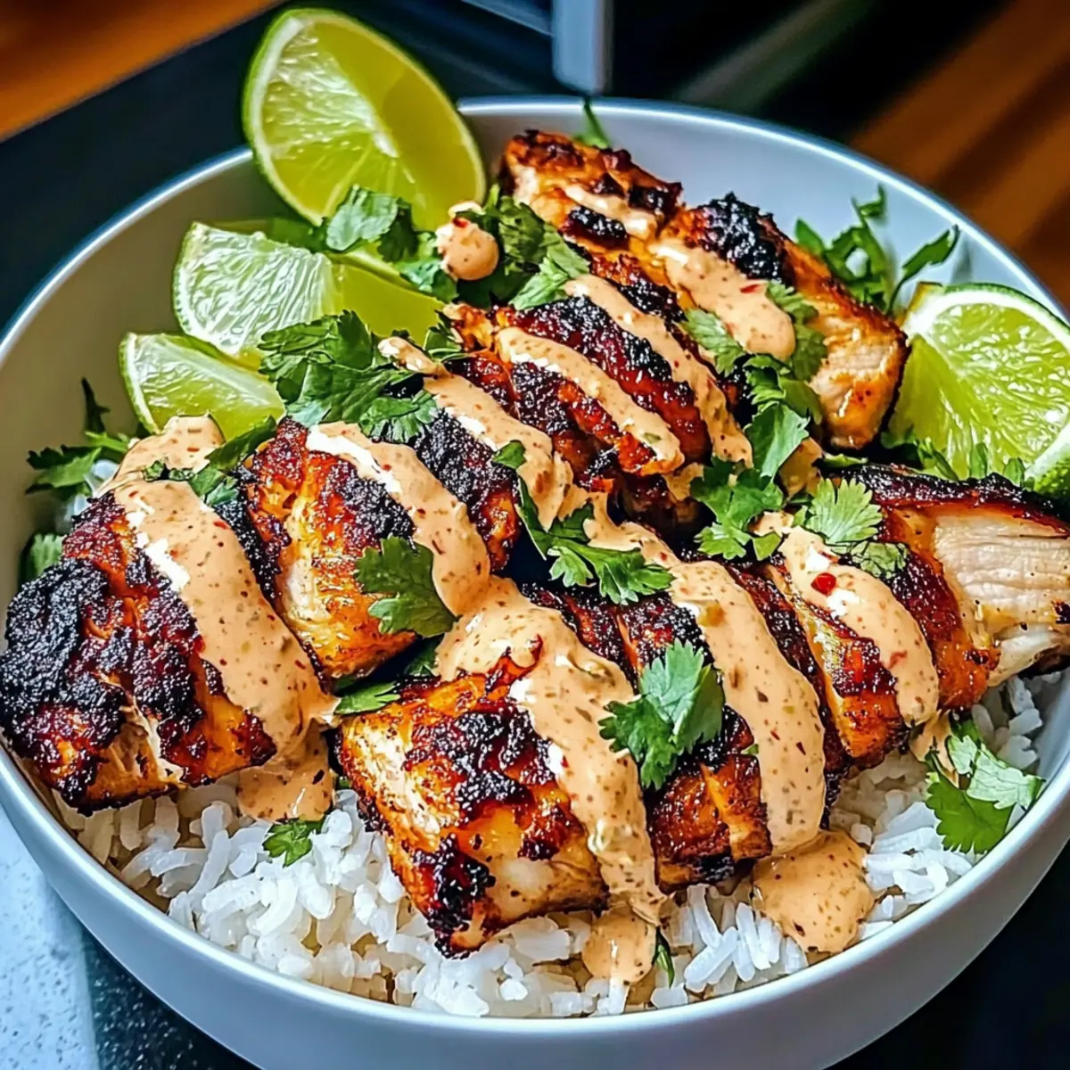 Sweet Chili Chicken Bowl with Coconut Lime Drizzle Bliss