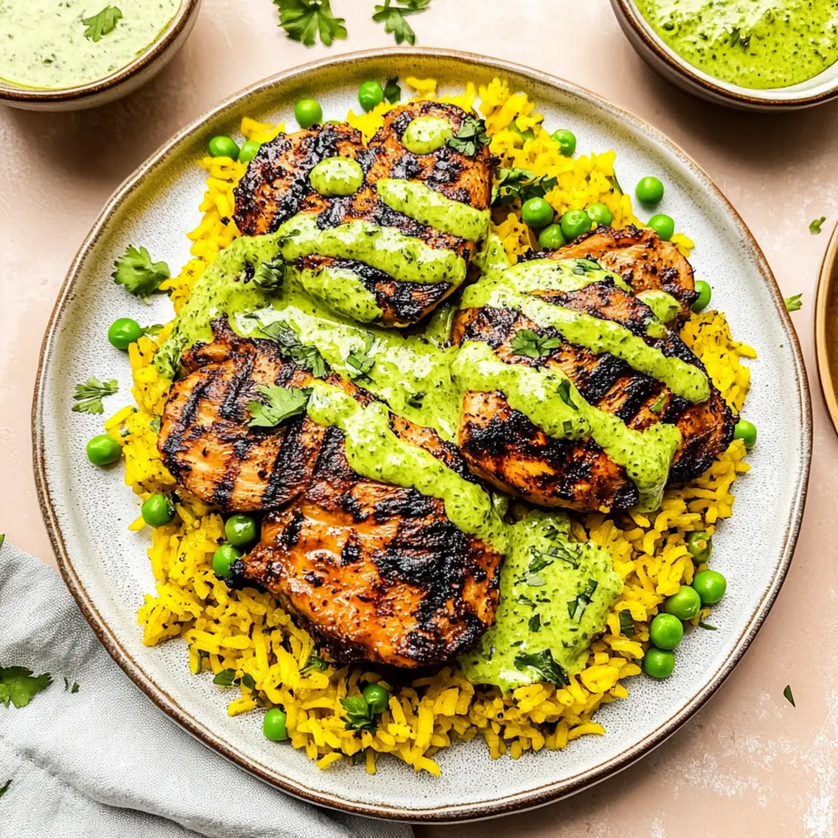 Savor Peruvian Chicken & Rice with Creamy Green Sauce Today