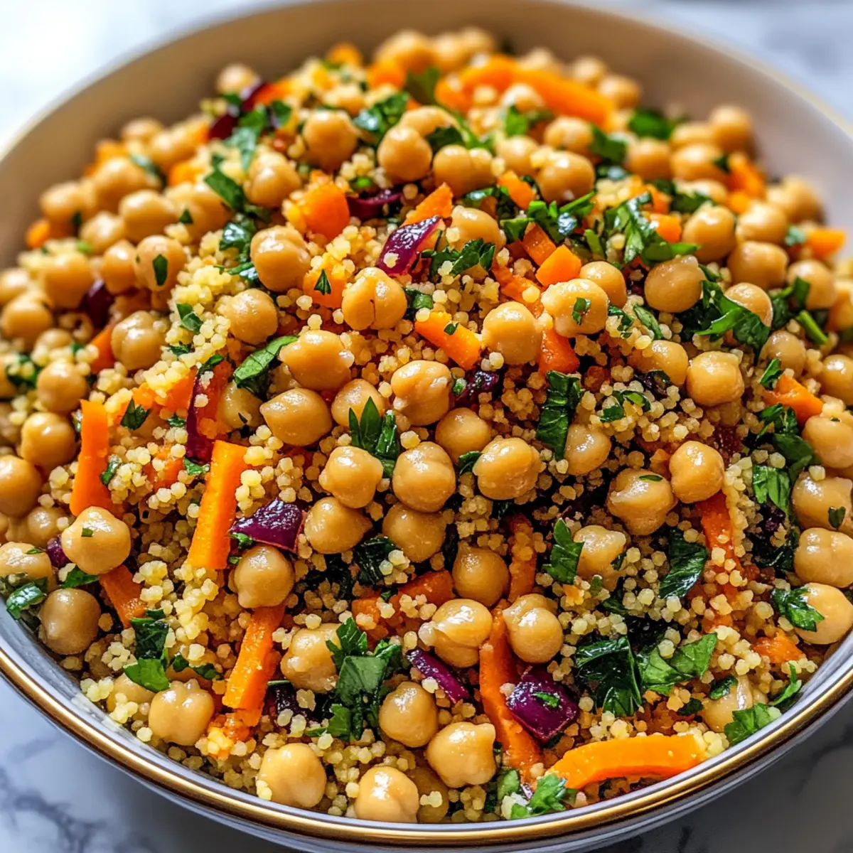 Moroccan-Spiced Chickpea and Carrot Couscous Salad Delight